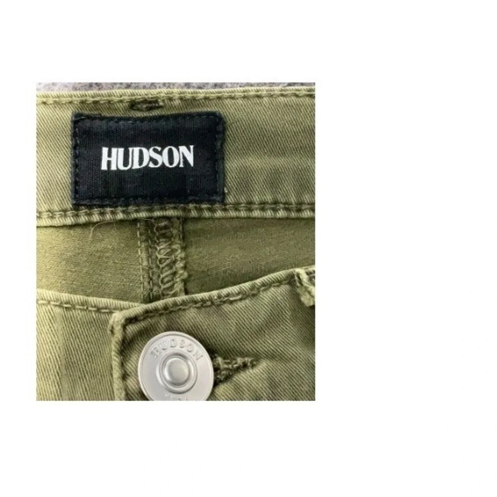 HUDSON NWT Nico Super Skinny Lace Up Crop Jeans‎ Olive Green 25x26 NWOT $245